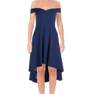 Aidan Mattos off the shoulder low-high dress size 10 in royal blue